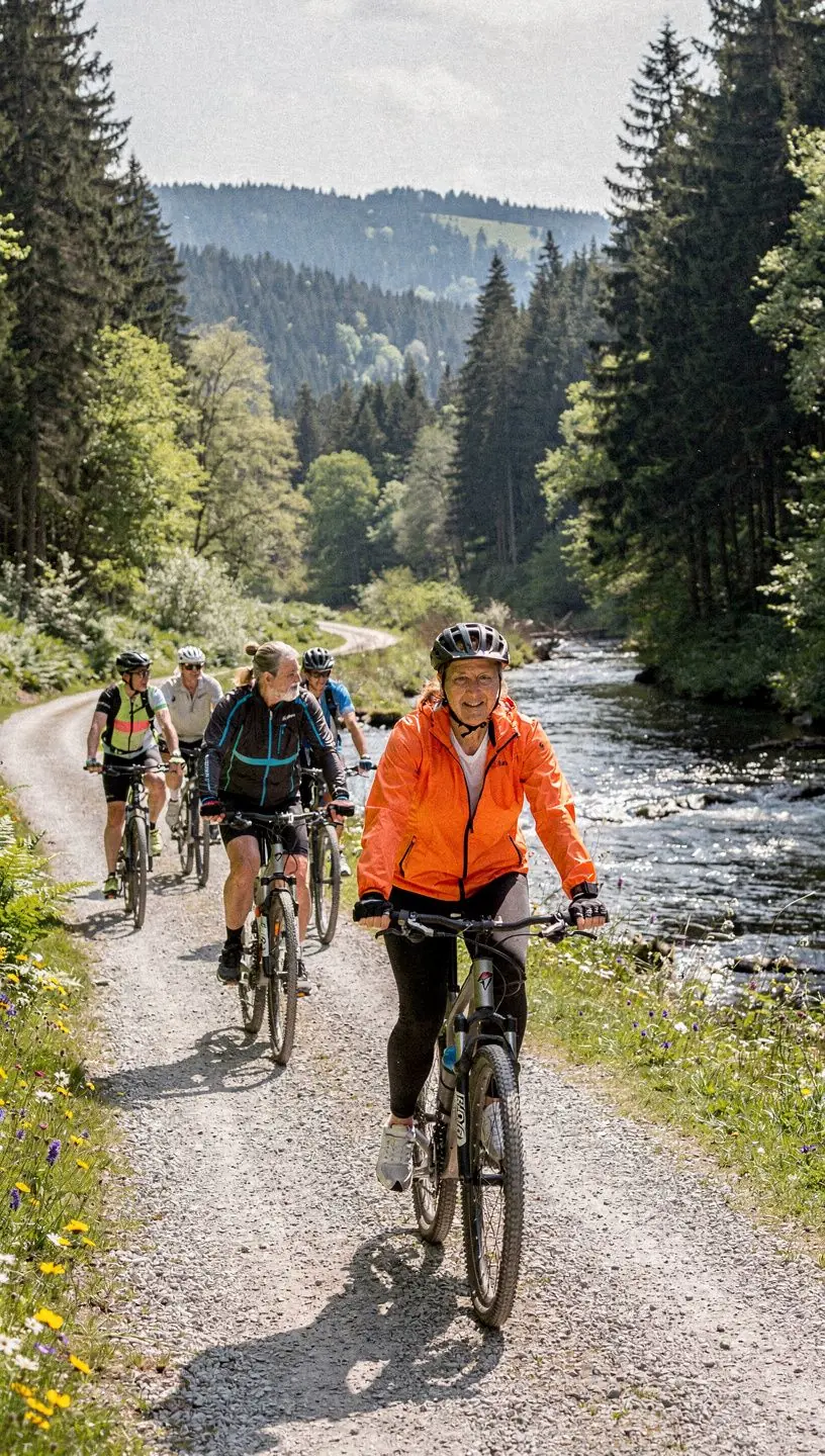 Professioneller Fahrradverleih mit modernen E-Bikes und Zubehör in einem urbanen Fahrradzentrum in Deutschland