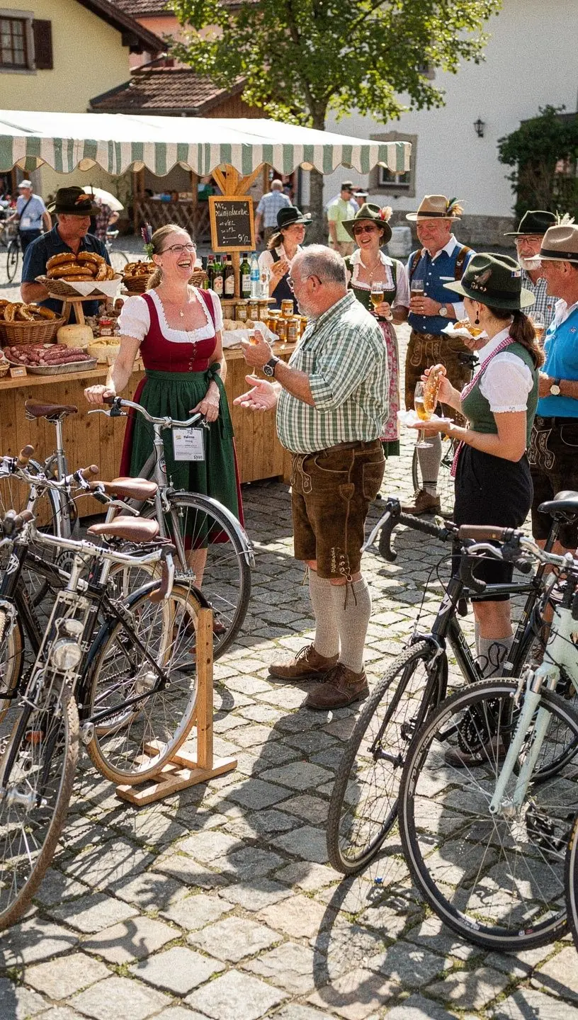 Karten und digitale Geräte zur individuellen Routenplanung für Radfahrer in einer Tourismusinformation